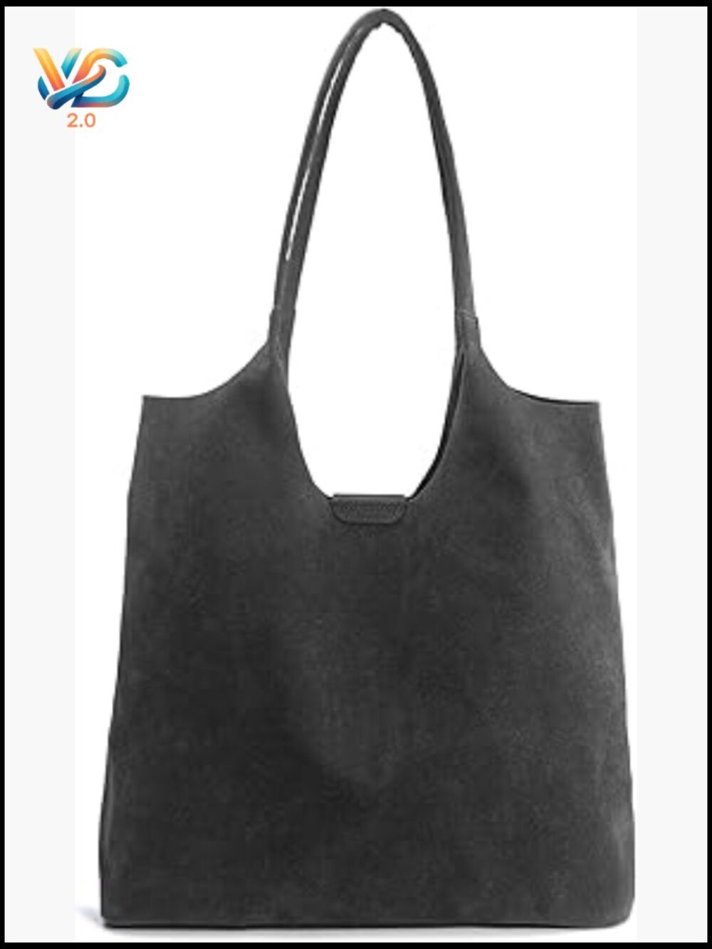Soft Faux Suede Tote Bag with Magnetic Closure Hobo Handbag Casual Vegan